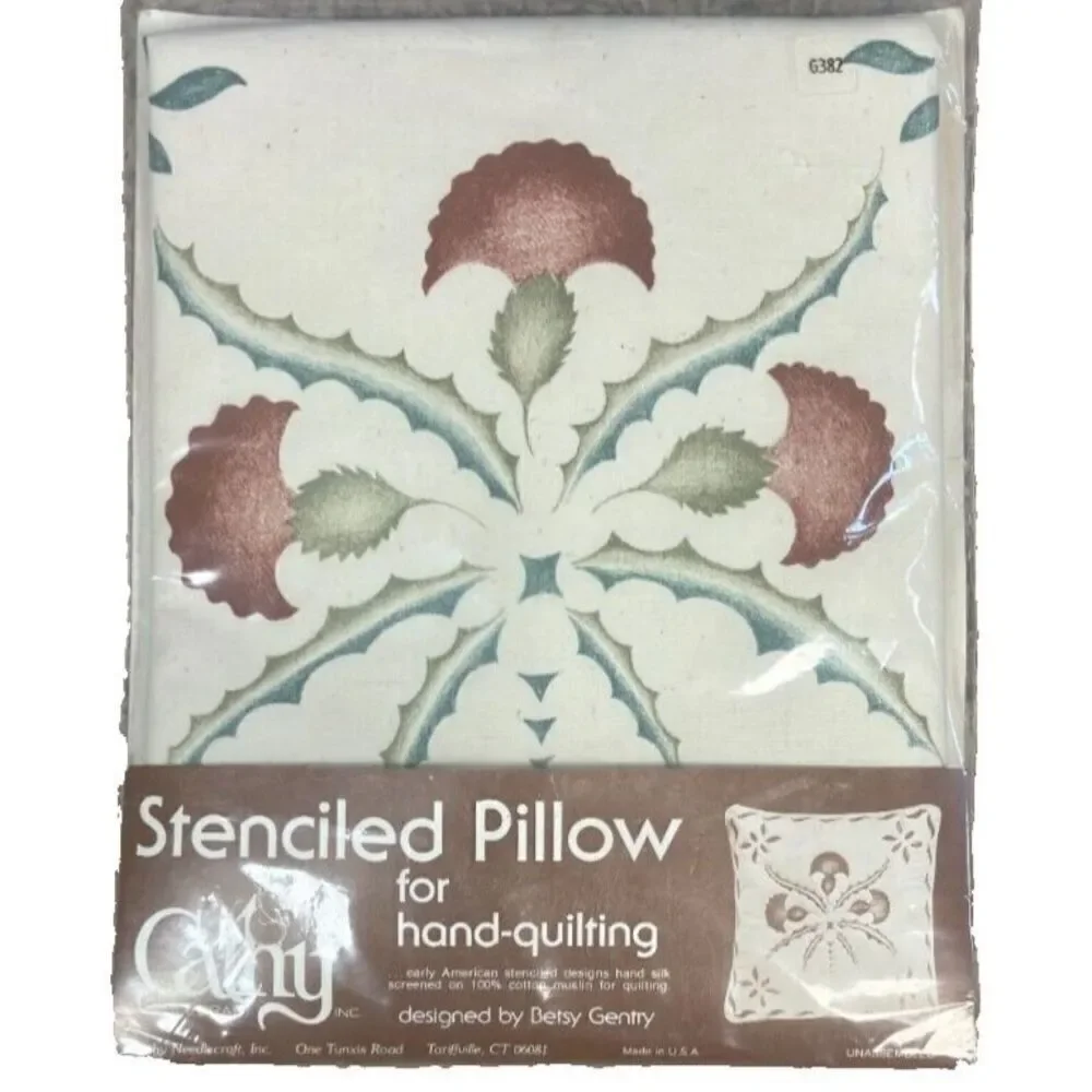 New Cathy Needlecraft Stenciled Pillow For Hand-Quilting Country Early American